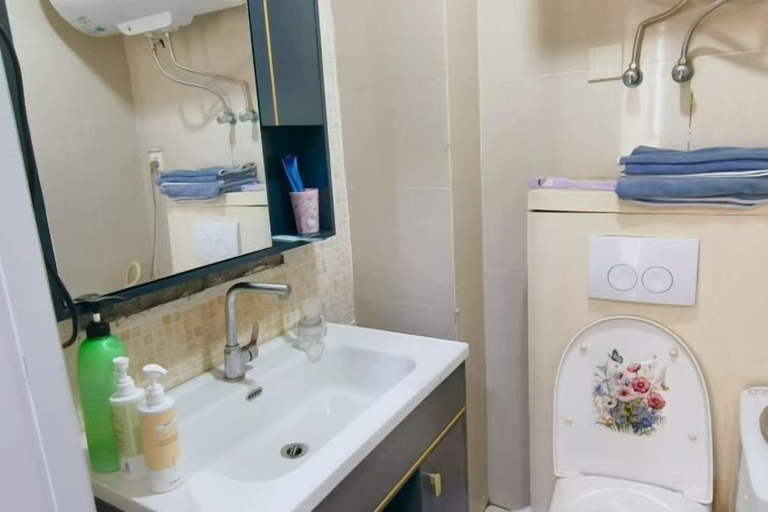 Bathroom, Shenyang Beiyi Road Night Rose Wanda Apartment, Shenyang