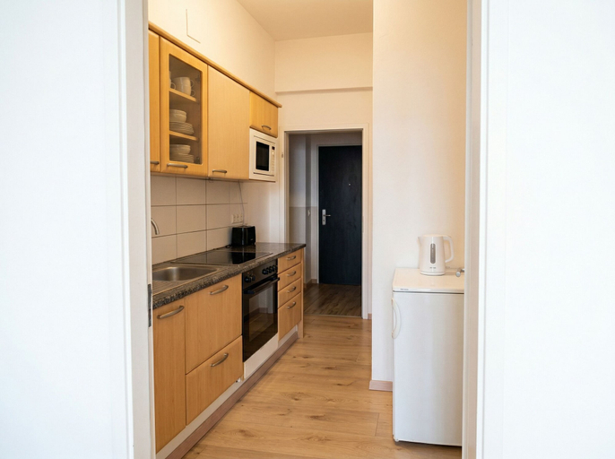 Private kitchen 3, 15-min to Center, Budget-Friendly 1BR Apartment, Wien