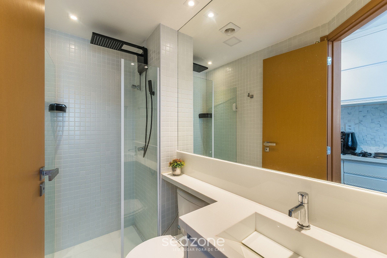 Bathroom 3, Condo. w/ Pool and Gym 70 m From the Beach - SMA, Salvador