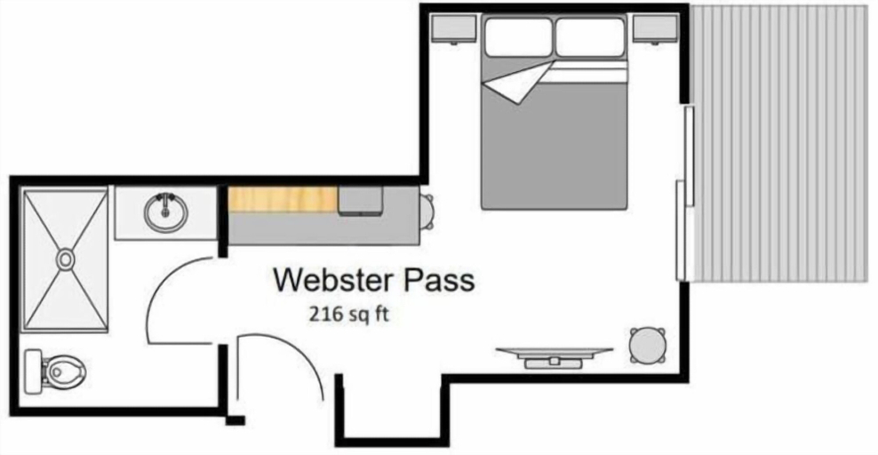 Floor plan 3, Two Bridges Lodge, Park