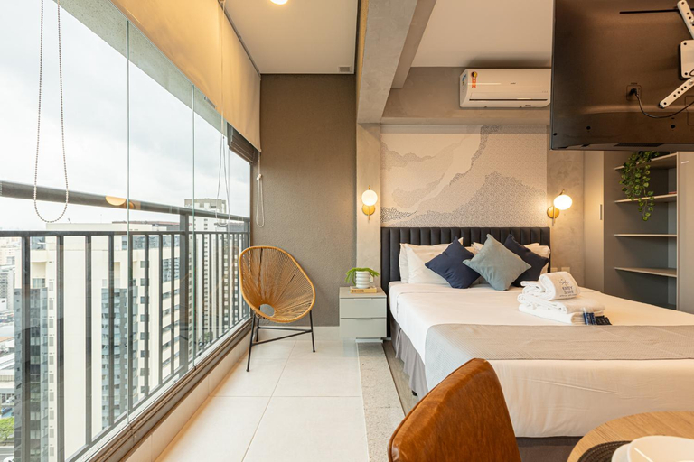 Bedroom 3, Easy Star - Vitrali Moema - Studios proximos a estacao Moema, São Paulo