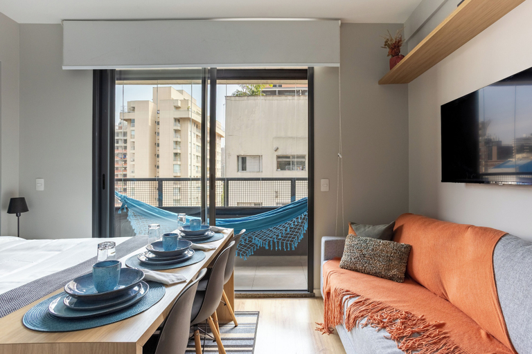 Living area, StayHome Frei Caneca Rooftop Gym Jacuzzi, São Paulo