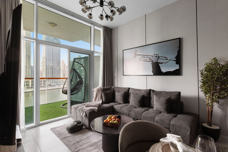 Living area 5, 2BR Premium Canal & Burj Khalifa View, Dubai