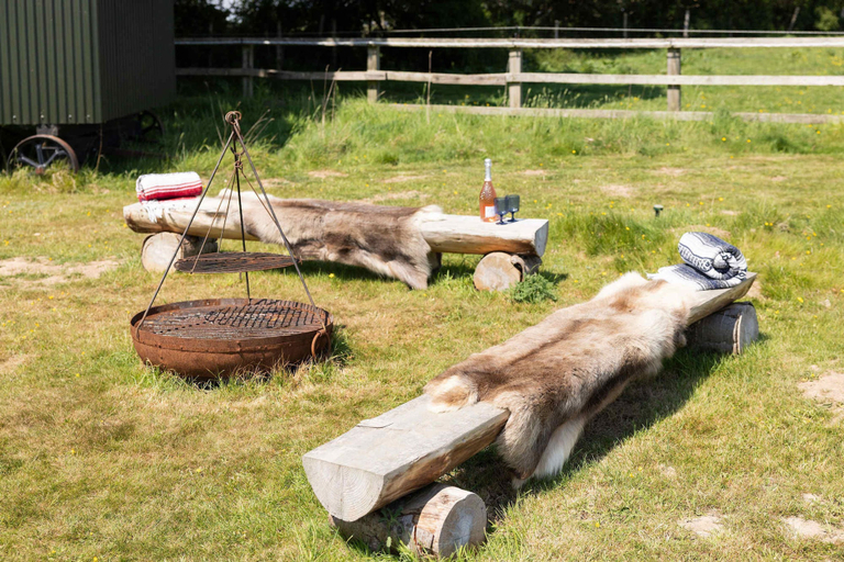 BBQ/picnic area, Harbour Ranch Hut - Rustic Countryside Escape, West Sussex