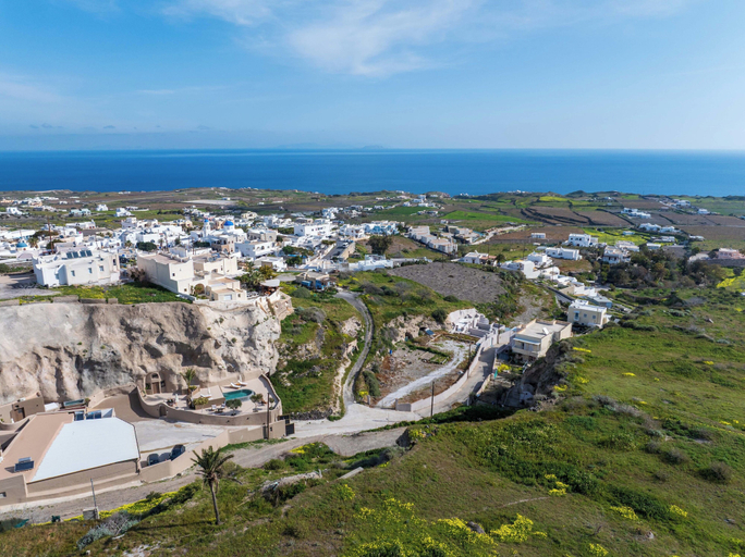 Aerial view 2, Litheos Santorini Luxury Cave Suites, South Aegean