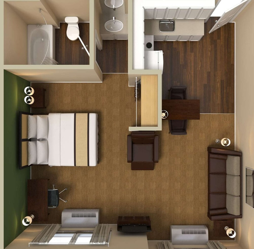 Bathroom 3, Studio 6 Suites Jacksonville Deerwood Park FL, Duval