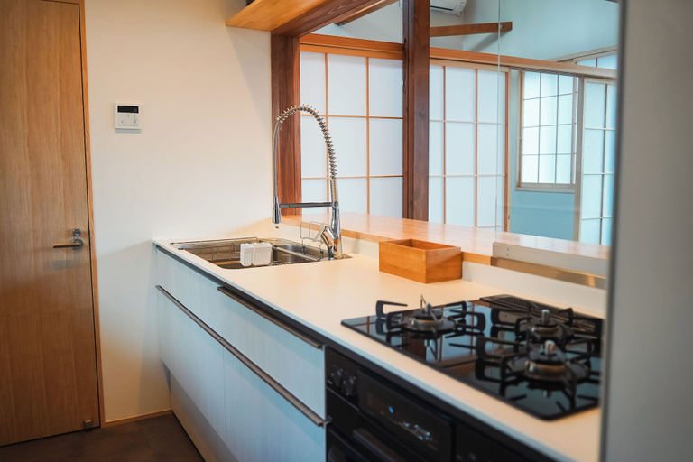 Private kitchen, Kogawa House, Nozawaonsen