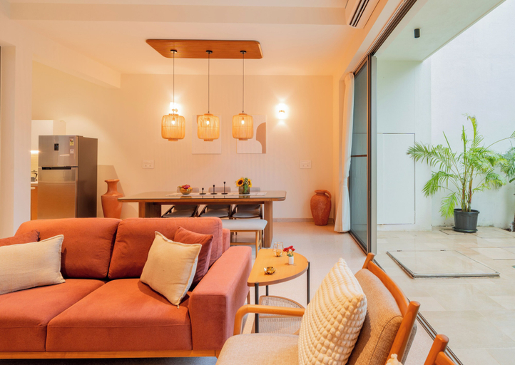 Living area 2, ELIVAAS Mirai Villa Sukoon 3 bhk & pool, North Goa