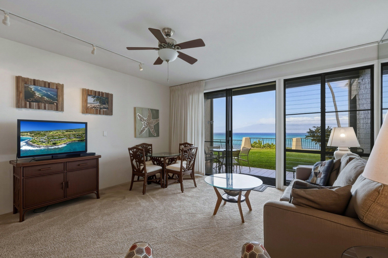 Living area 4, Napili Point Point-front Oceanview Condo - Unit B3 1 Bedroom Condo, Maui