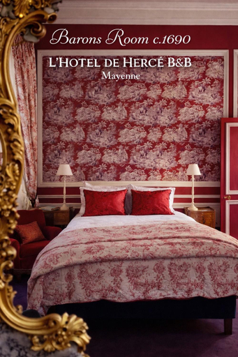 Bedroom 2, L'Hotel de Herce Chambre d'Hote, Mayenne
