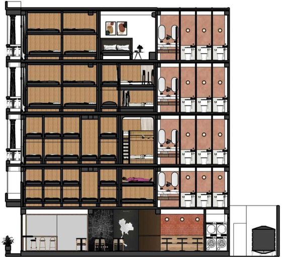 Floor plan 3, Yen Hostel Silom, Bang Rak