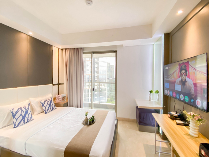 Bedroom 3, Serene and Warm Studio Room at Apartment Gold Coast PIK By Travelio, Jakarta Utara