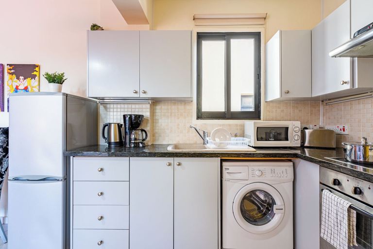 Private kitchen, Freya 1-Bedroom Apt & Balcony in Larnaca, Larnaca