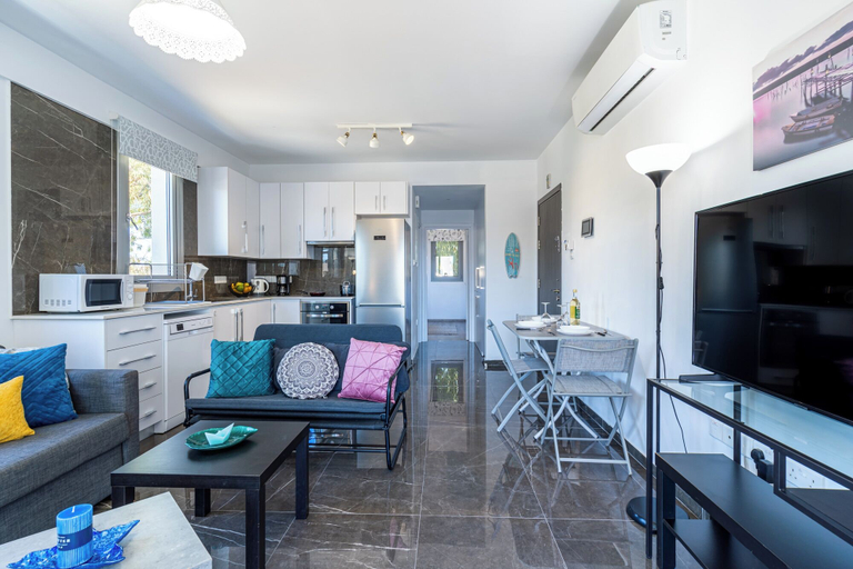 Living area 3, Kmeidos 1-BR Apt & Balcony in Larnaca, Larnaca