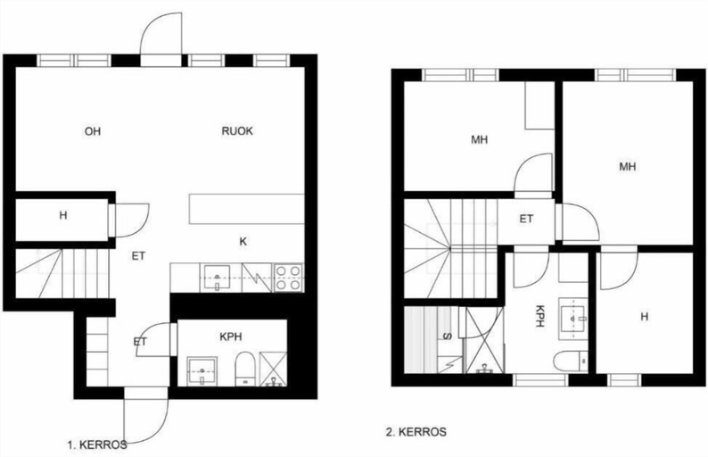 Floor plan, Modern 3BR House with Sauna & Parking, Uusimaa