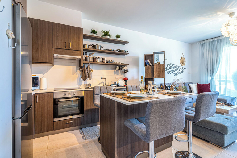 Private kitchen 2, Lemon Tree 1-BR Apt & Pool in Livadia, Larnaca