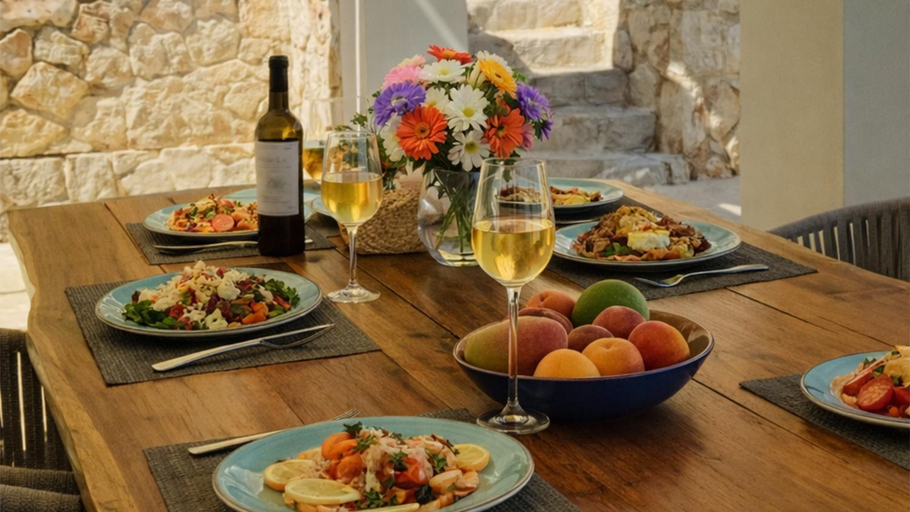 Food & Drinks 5, Villa Iremia, Piscine a Debordement & Vue Mer Panoramique, Ionian Islands