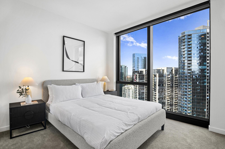 Bedroom 4, Stylish 2-Bed Apartment with Modern Amenities, Melbourne
