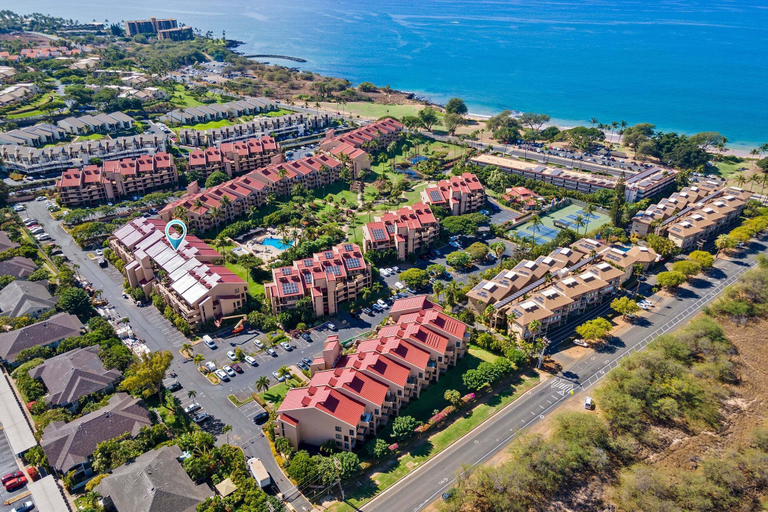 Aerial view 5, Kamaole Sands 5-210 - Stunning 1br/2ba, King Bed, Center-cut Bldg 5, AC, Wi-fi, Maui