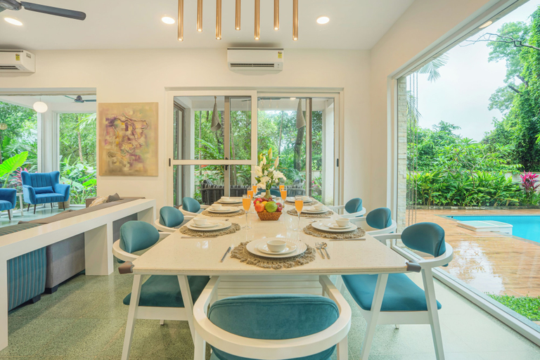 Dining 4, ELIVAAS Casa Del Mar 4BHK Villa & Pool, North Goa