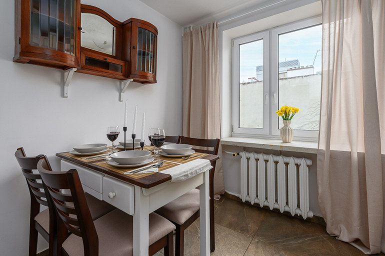 Dining, Cozy Apartment with balcony near Museum, Warsaw