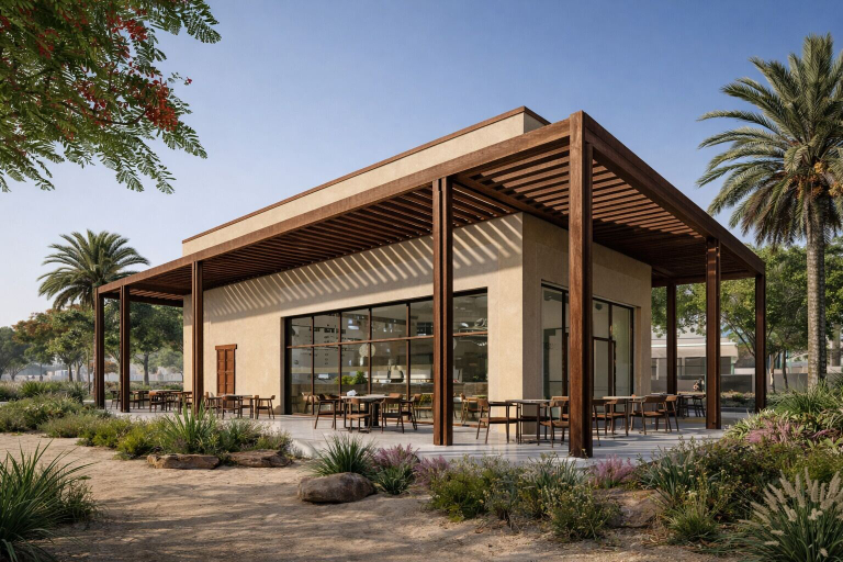 Outdoor dining, Daraah Resort – AMAALA