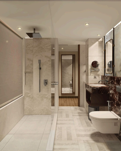 Bathroom 4, 39 Wireless Hotel, Ratchathewi