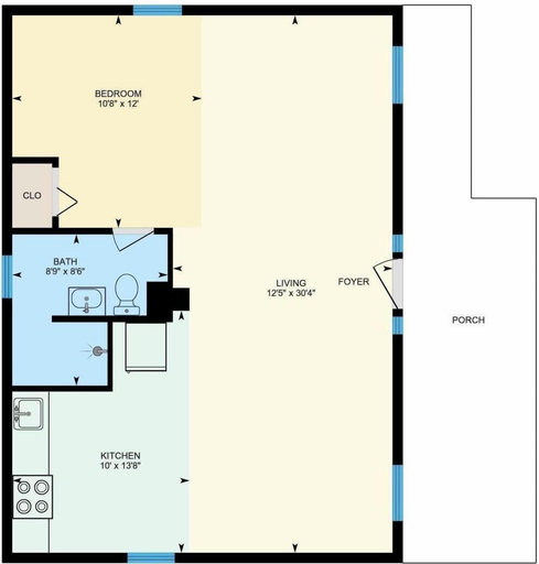 Floor plan 2, 12 Goodwin Unit 1 1 Bedroom Apts, Newport
