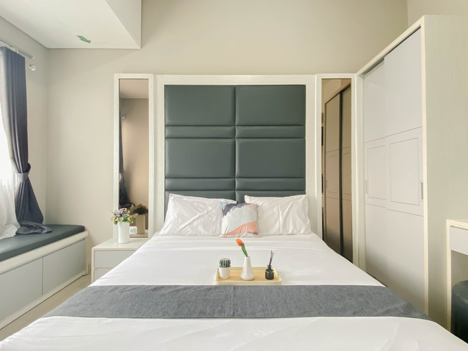 Bedroom 3, Minimalist and Airy Studio Apartment at Royal Sentul Park By Travelio, Bogor