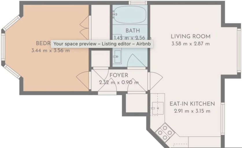 Room 2, Stylish 1 BD in Notting Hill, London