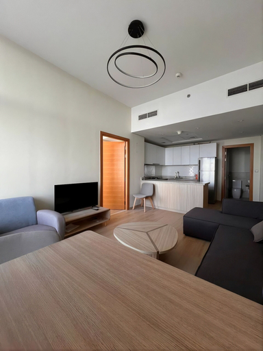 Living area, Walk to Metro l Modern w 1BR & 2 Baths, Dubai