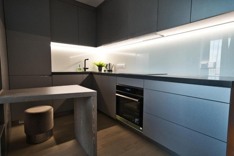 Private kitchen 5, Modern central Apt with AC parking gym, Riga