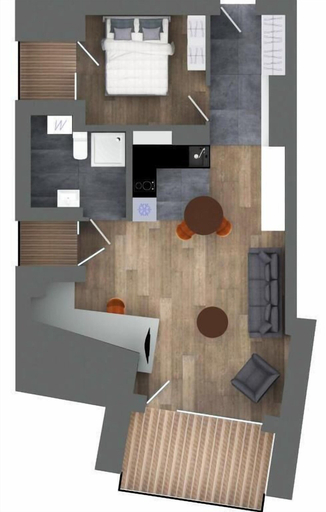 Floor plan 2, Modern central Apt with AC parking gym, Riga