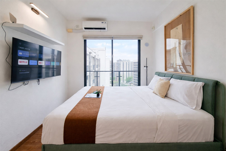 Bedroom 4, Comfortable Stay In Simple Studio At Apartment Sky House Bsd, South Tangerang