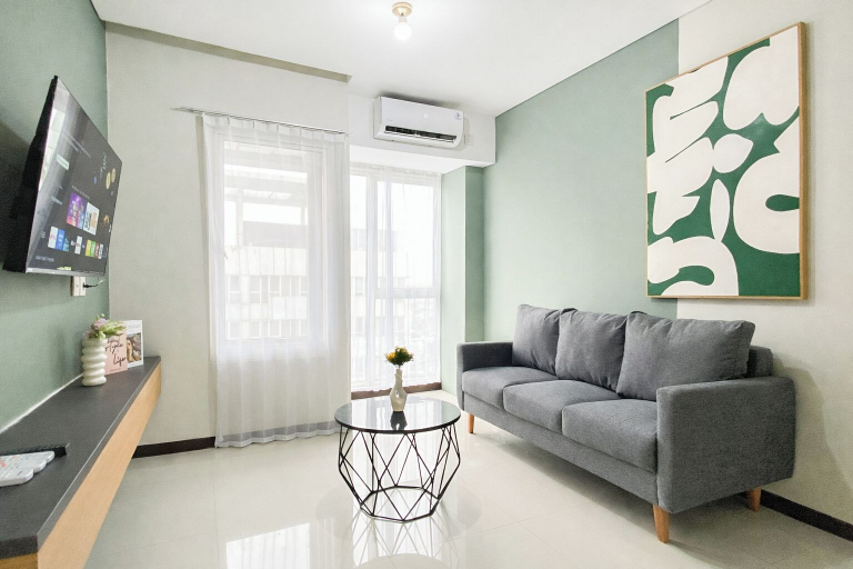 Living room 3, Tranquil 2Br For 6 Pax At Nifarro Park Apartment, Jakarta Selatan