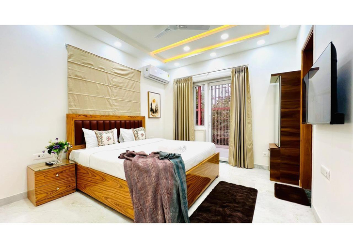 Bedroom, BluO 2BHK City Centre - Balcony, Lift, Terrace, Delhi