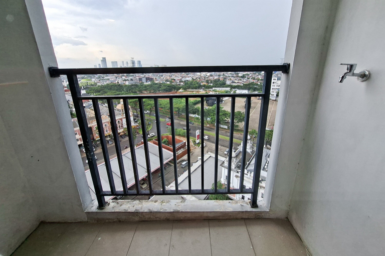 Balcony view, Modern Grey Studio For 2 Pax (No Kitchen) At Atria Residence Gading Serpong, Tangerang