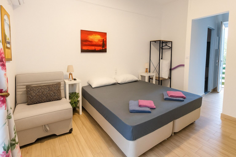 Bedroom 3, Karavaki Apartments, Ionian Islands