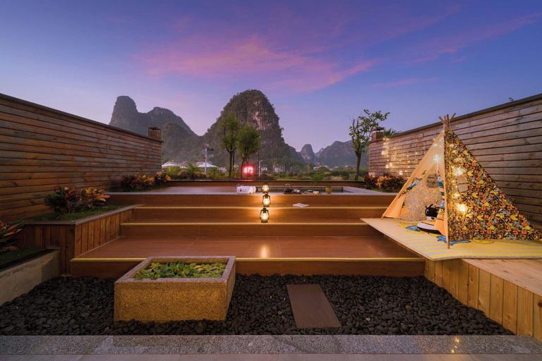 View from room 2, Yangshuo Fadai hot spring luxury hotel, Guilin