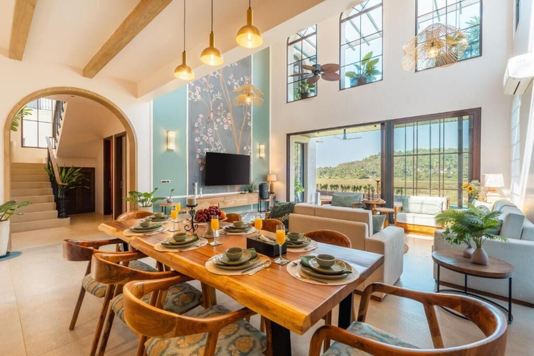 Dining 3, ELIVAAS 4BHK Luxury villa with Pvt Pool, Villa Verde, The Banyan Bliss, North Goa