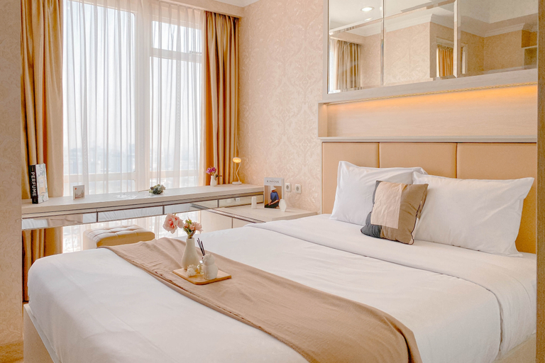 Bedroom 2, Peaceful Beige Studio at Menteng Park Apartment By Travelio, Jakarta Pusat