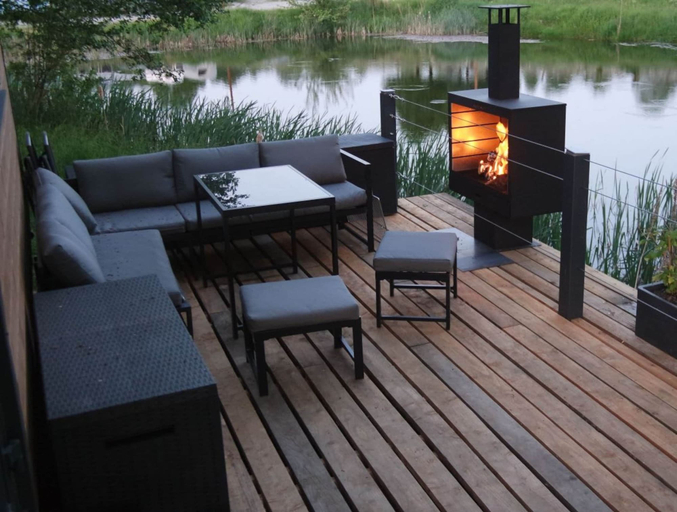 Balcony 4, Tiny House by the Pond: Terrace, Barbecue, Outdoor Fireplace, Bautzen