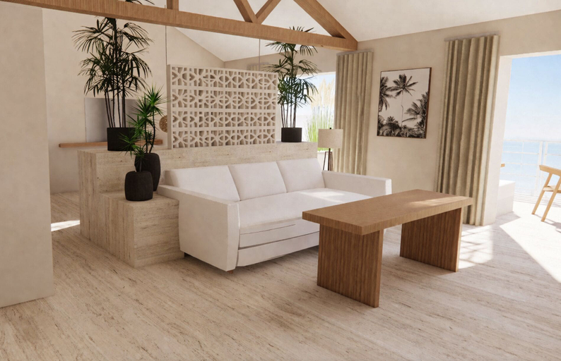 Living area, Hotel Casamore, Haute-Corse