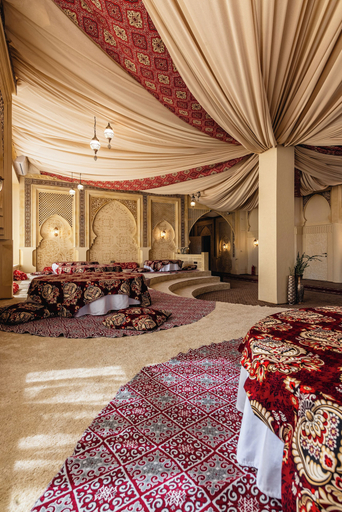 Lobby sitting area 4, Alladin capsule hotel, Almaty