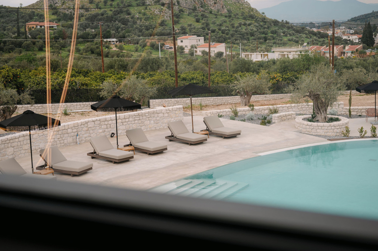 View from room 5, Kyklio Pavilions, Peloponnese