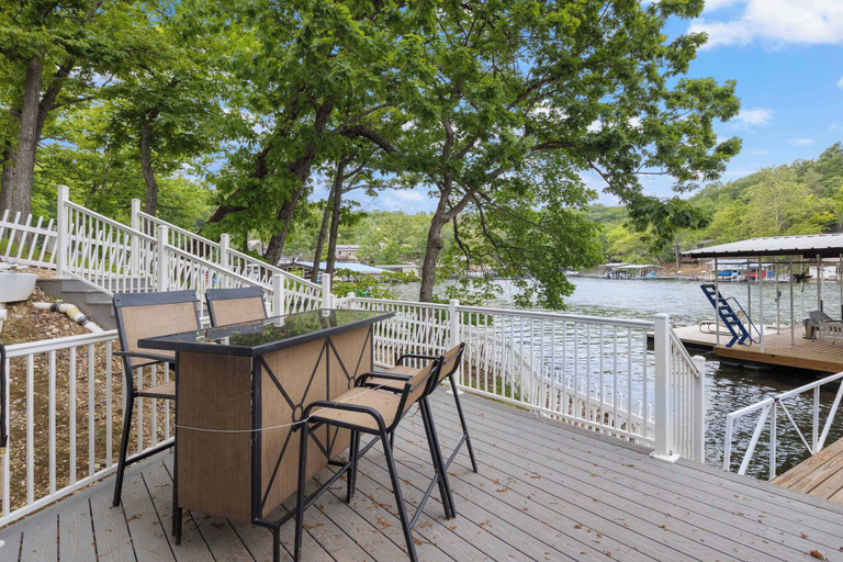 Outdoor dining, Cozy Lake House With Dock, Camden