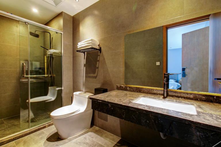 地暖·禅意庭院大床房 3, Floral Hotel· Shanshui bamboo Inn, Xinzhou