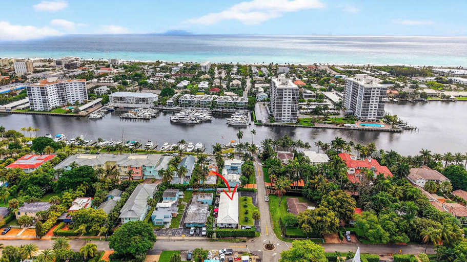 Aerial view 2, Marina Row 4 Beach, Shops, Palm Beach