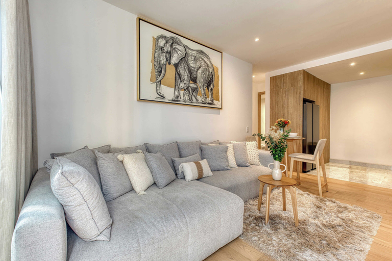 Living area 5, Centric 2 BR Condo - Gym - Open Air Cinema, Mexico City