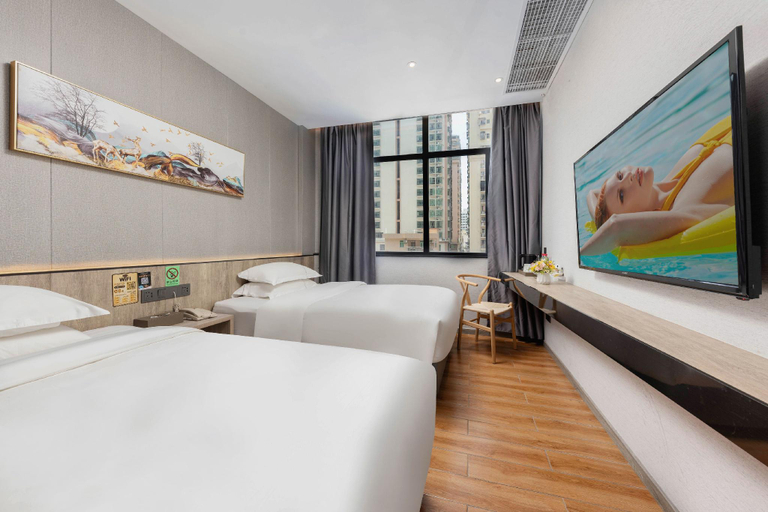 Bedroom, Langjing hotel (Shenzhen Daqianlipeng Chau subway station shop), Shenzhen
